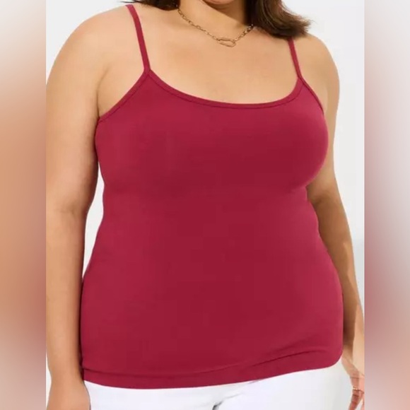 #485 - TORRID Foxy Cami Tank Top Sleeveless Fitted Red Plum - Picture 2 of 11